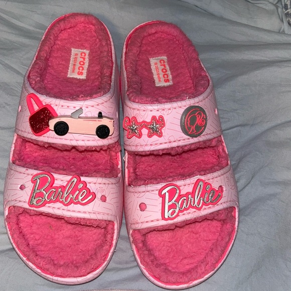 CROCS Pink Barbie Slides - Picture 1 of 4